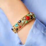 Vintage 14ct Yellow Gold Gemset Bangle, Circa 1970.