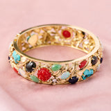 Vintage 14ct Yellow Gold Gemset Bangle, Circa 1970.