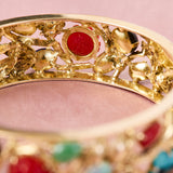 Vintage 14ct Yellow Gold Gemset Bangle, Circa 1970.