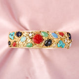 Vintage 14ct Yellow Gold Gemset Bangle, Circa 1970.