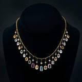 Late Victorian 15ct Yellow Gold Multi-Gem Fringe Necklace