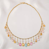 Late Victorian 15ct Yellow Gold Multi-Gem Fringe Necklace