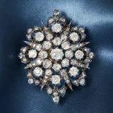 Victorian 18ct Yellow Gold & Silver Starburst Brooch, Circa 1870.