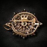Victorian 18ct Yellow Gold & Silver Starburst Brooch, Circa 1870.