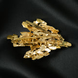 Vintage 18ct Yellow Gold & Diamond Brutalist Brooch.