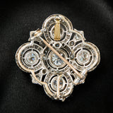 Victorian 18ct Yellow Gold & Silver Diamond Quatrefoil Brooch, Circa 1880.