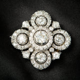 Victorian 18ct Yellow Gold & Silver Diamond Quatrefoil Brooch, Circa 1880.