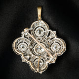 Victorian 18ct Yellow Gold & Silver Diamond Quatrefoil Brooch, Circa 1880.