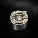 Vintage 18ct White Gold & Platinum Diamond Cocktail Ring