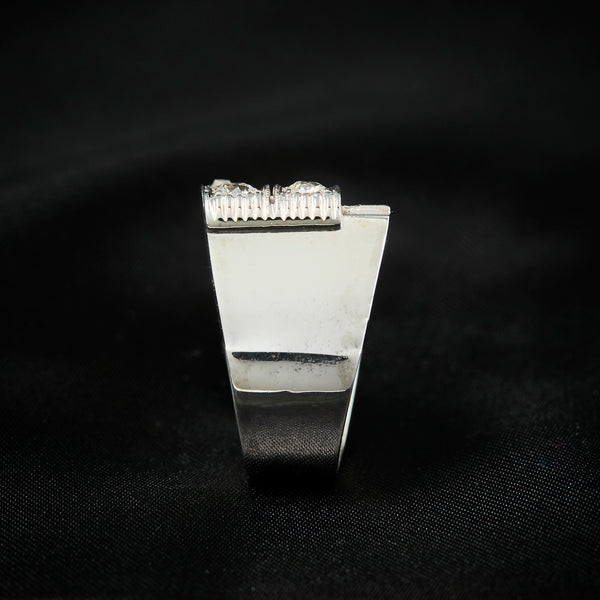 Vintage 18ct White Gold & Platinum Diamond Cocktail Ring