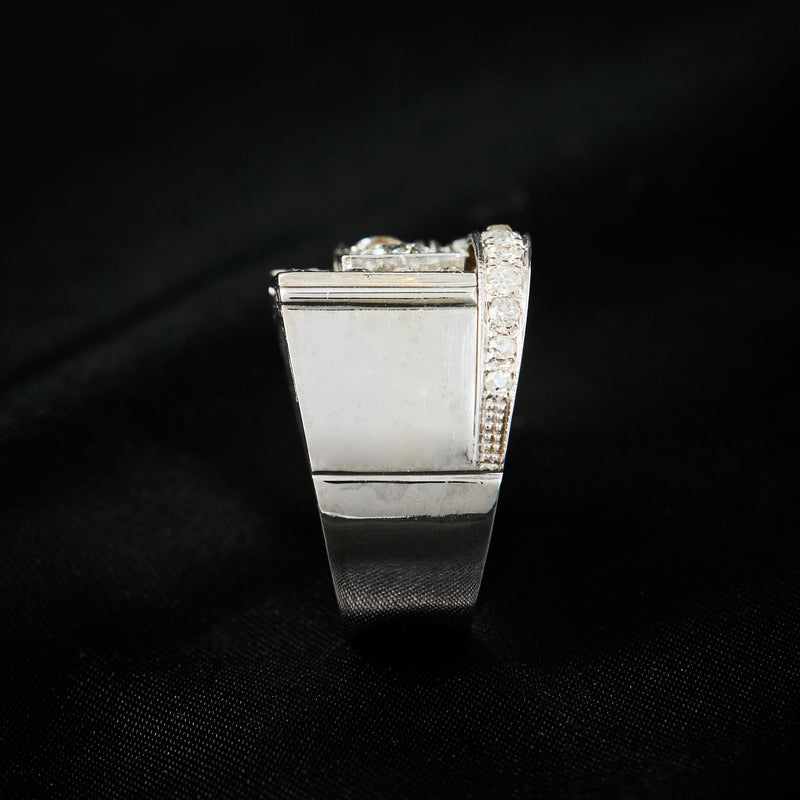 Vintage 18ct White Gold & Platinum Diamond Cocktail Ring