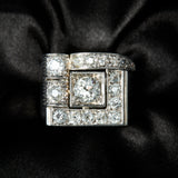 Vintage 18ct White Gold & Platinum Diamond Cocktail Ring