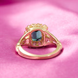 Antique 18ct Yellow Gold Tourmaline & Diamond Cluster Ring, Circa 1880
