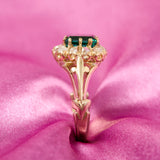 Antique 18ct Yellow Gold Tourmaline & Diamond Cluster Ring, Circa 1880