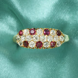 Victorian 18ct Yellow Gold Diamond & Ruby Ring, 1886.