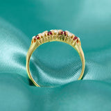 Victorian 18ct Yellow Gold Diamond & Ruby Ring, 1886.