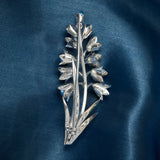 Vintage Platinum Diamond & Aquamarine Brooch