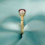 18ct Yellow & White Gold Vintage Ruby & Diamond Ring