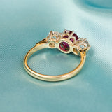 18ct Yellow & White Gold Vintage Ruby & Diamond Ring