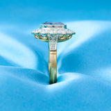 18ct Yellow & White Gold Sapphire & Diamond Cluster Ring