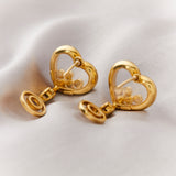 Vintage Signed Chopard Happy Diamond Earrings