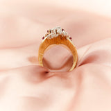 Vintage 1960's Ruby and Diamond Cocktail Ring