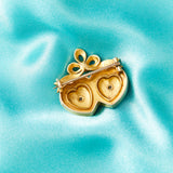Victorian Red Enamel Double Love Heart Brooch