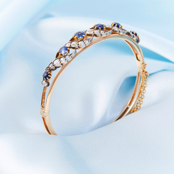 Edwardian Sapphire and Diamond Bangle