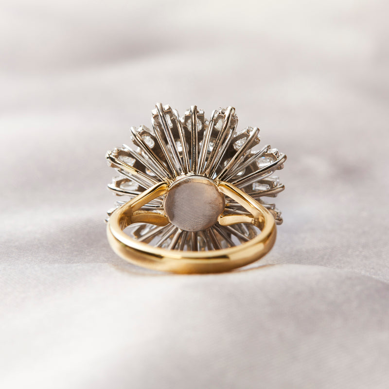 Vintage Aquamarine and Diamond Cocktail Ring