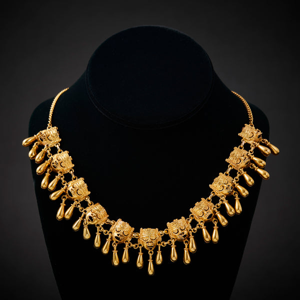 Xipe Totec Vintage Mesoamerican Gold Necklace