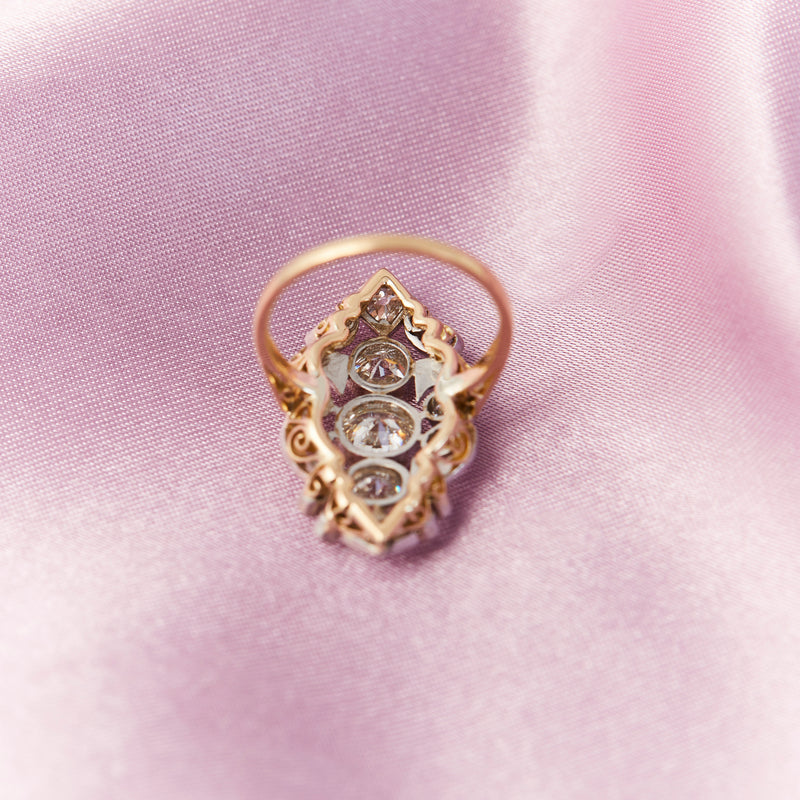 Edwardian 18ct Yellow Gold Plaque Ring
