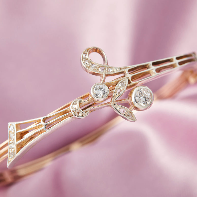 Art Nouveau Diamond Bangle