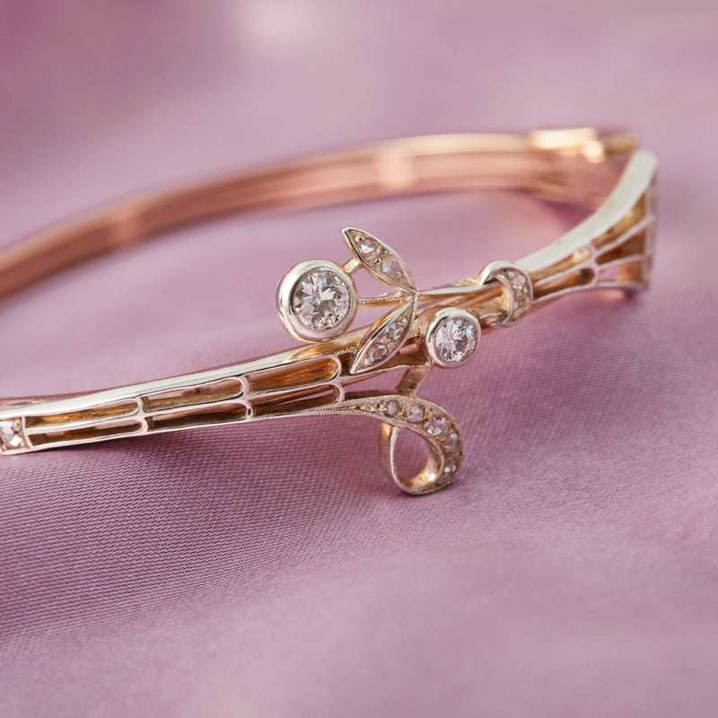 Art Nouveau Diamond Bangle