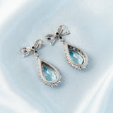Vintage 18ct White Gold Aquamarine and Diamond Earrings