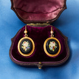 Victorian Yellow Gold Micro Mosaic Earrings