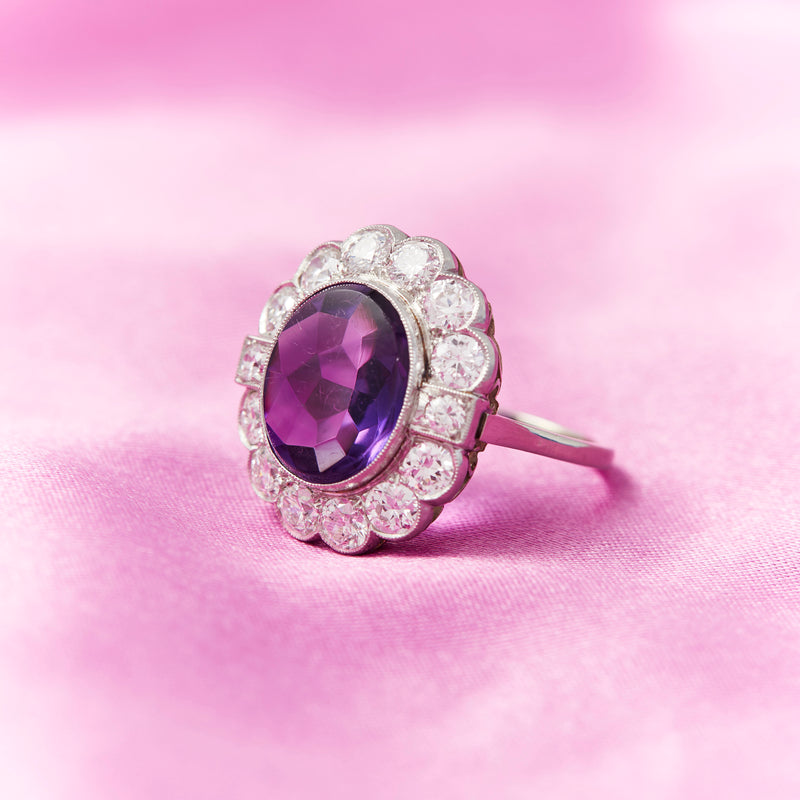 Vintage Amethyst & Diamond Ring